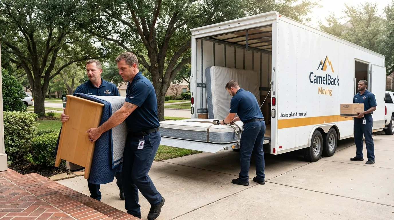 Crew loading residential truck for cross-state move from Pelahatchie, MS