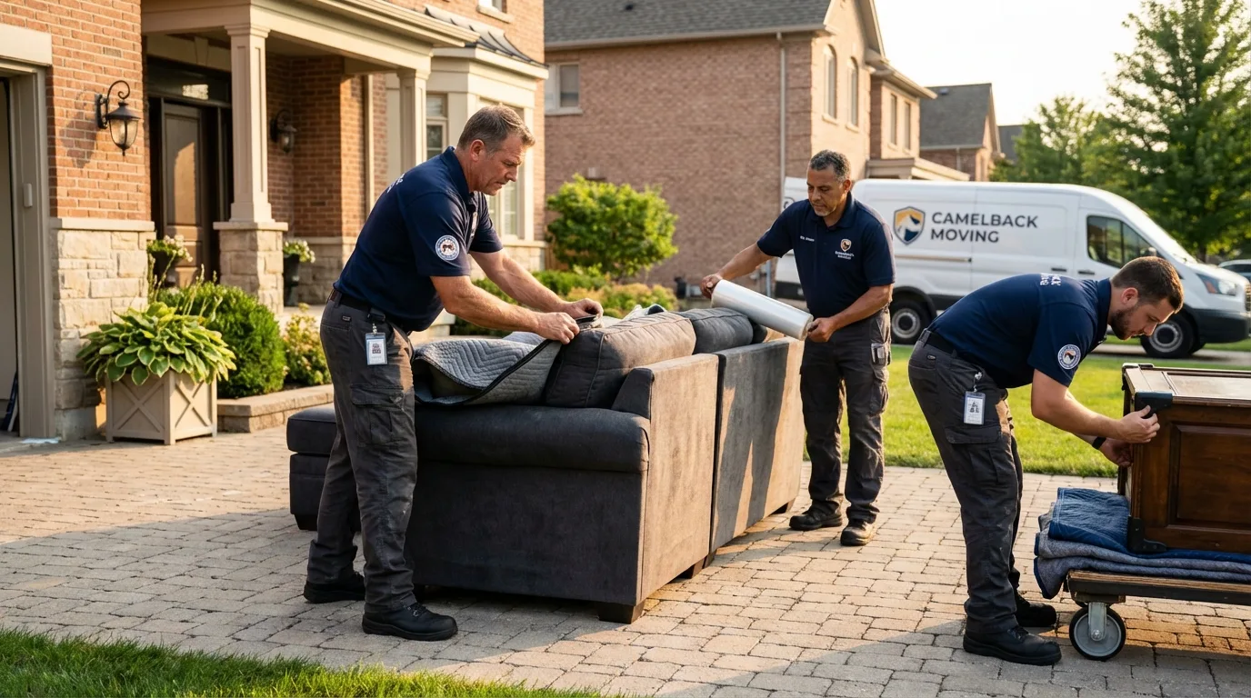 Large estate moving crew wrapping furniture in Pelahatchie, MS