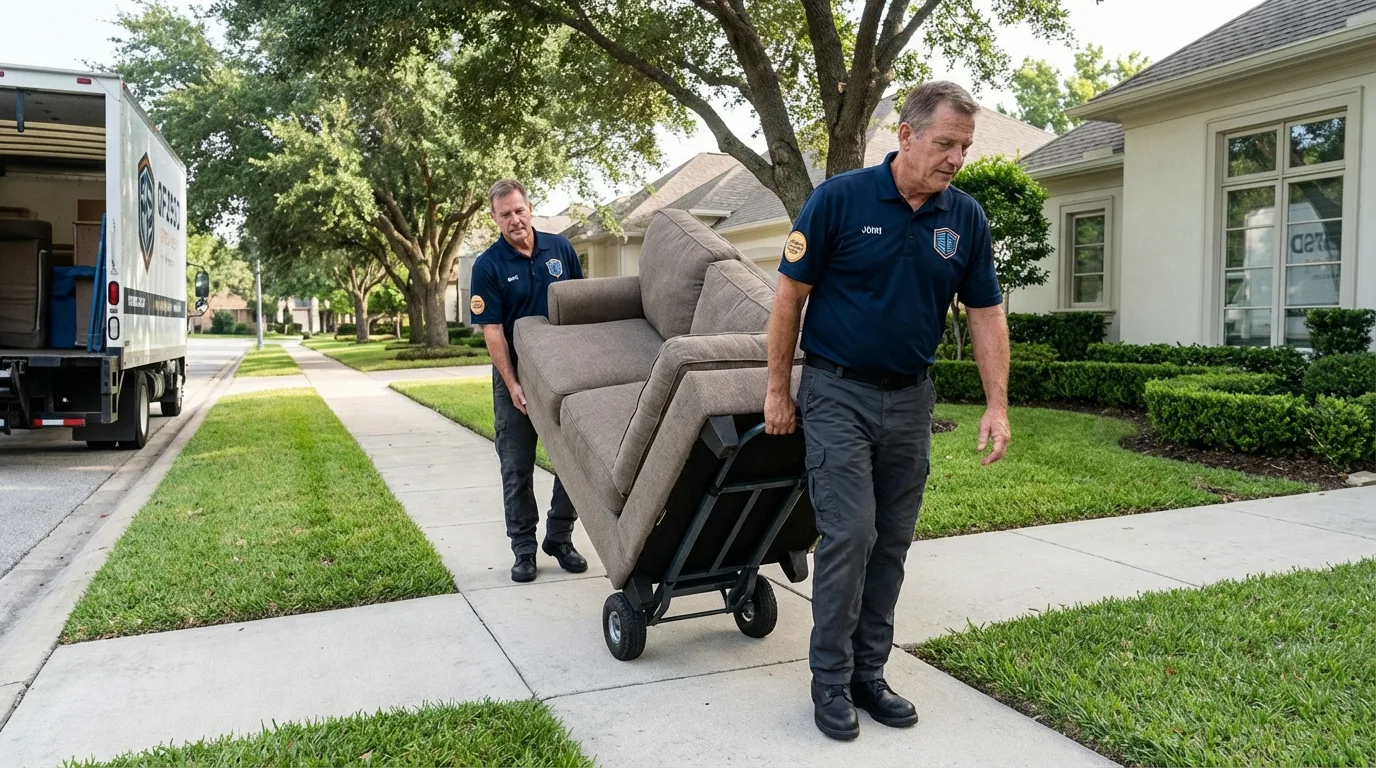 Local residential moving crew loading furniture in Pelahatchie, MS